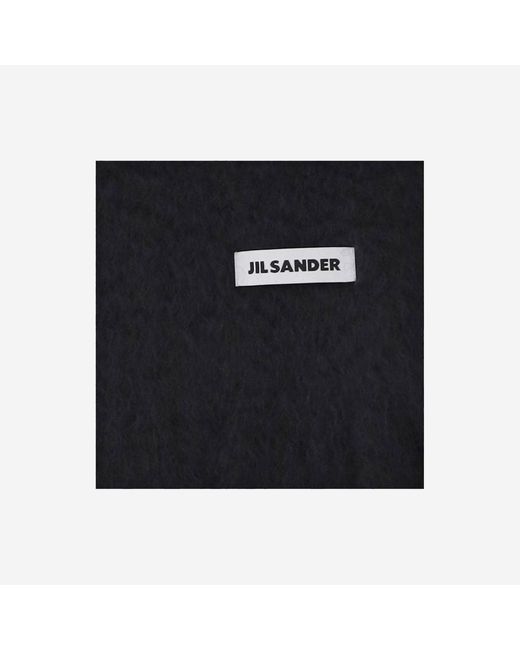 Jil Sander Black Mohair Blend Scarf