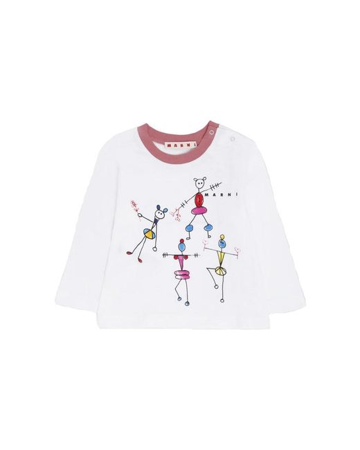 Marni White T Shirt With Stylized Logo