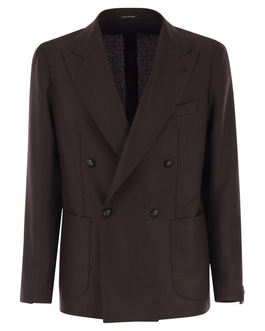 Tagliatore Black Double Breasted Jacket for men