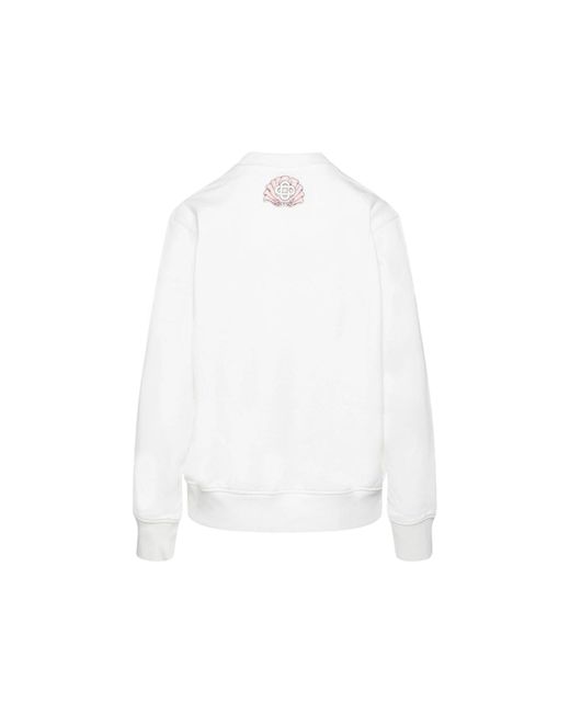 Casablancabrand White Sweatshirt aus bestickter Baumwolle