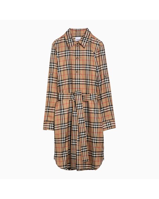 Burberry Natural Check Pattern Chemisier Dress