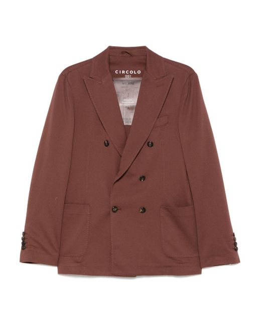Chaqueta de doble pecho de algodón Circolo 1901 de color Brown