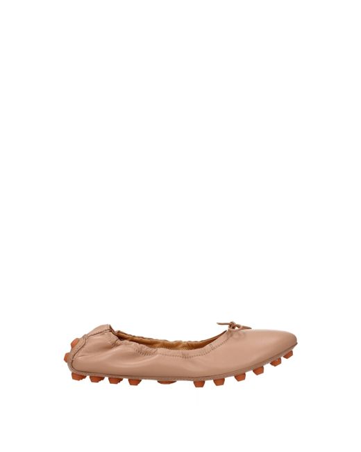 Tod's Pink Ballerinas Leather