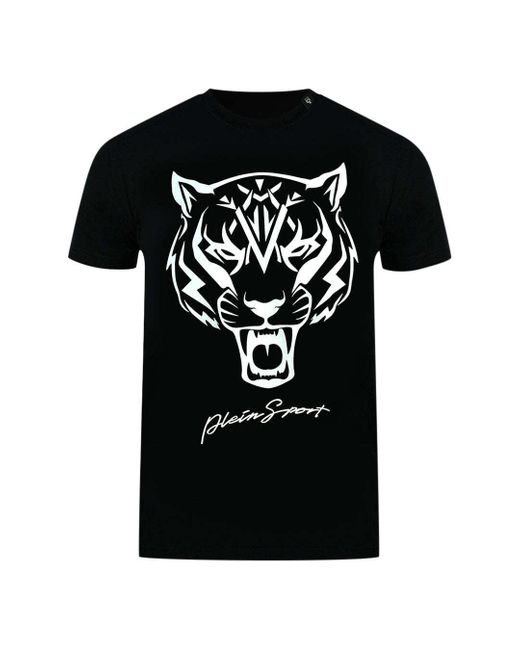 T-shirt bianca con logo testa di tigre nera di Philipp Plein in Black da Uomo
