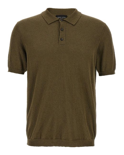 Roberto Collina Sponsachtig Katoenen Poloshirt in het Green voor heren