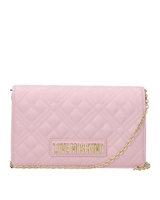 Love Moschino Pink Pochette Donna Poliuretano Rosa/Rosa Cipria for men