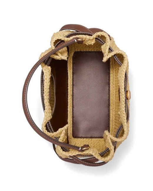Tory Burch Metallic Romy Woven Bucket Bag
