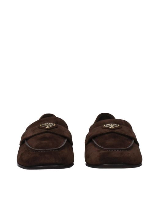 Prada Black Moccasins Suede