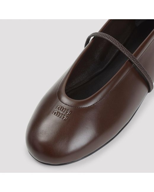 Miu Miu Brown Ballet Flats