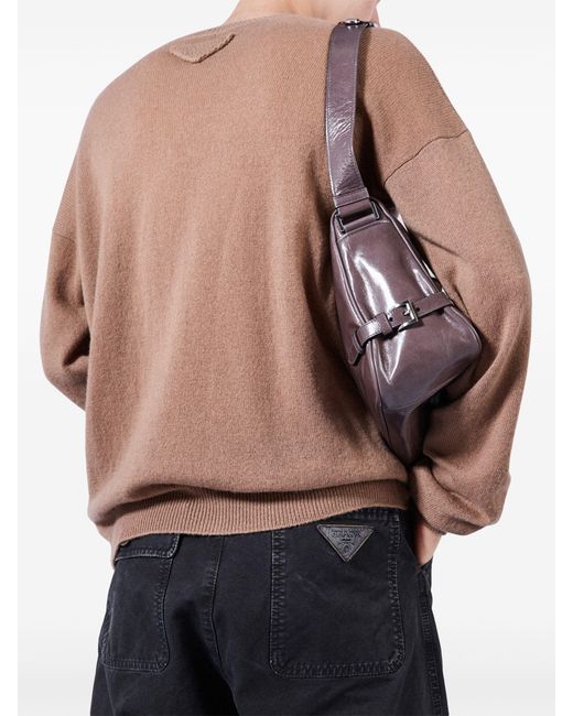 Prada Jeans mit weitem Bein und Dreieckslogo in Black für Herren