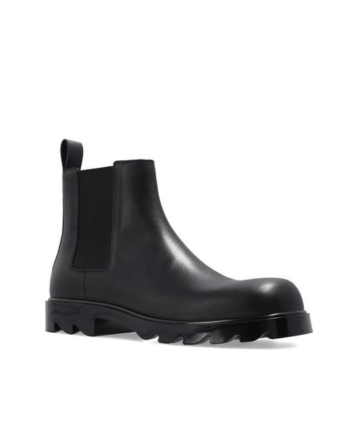Bottega Veneta Black Leather Ankle Boots for men