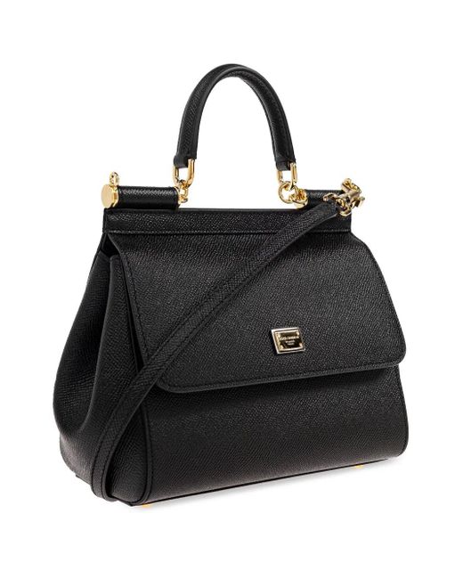 Dolce & Gabbana Black Sizilien mittelgroße Tasche