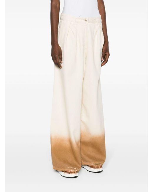 Alanui Natural Helle Farbtöne Denim -Baumwolljeans