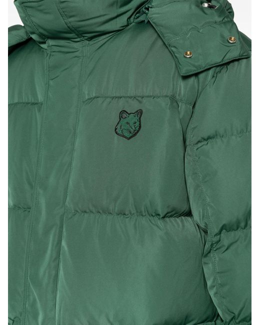 Maison Kitsuné Green Hooded Puffer for men