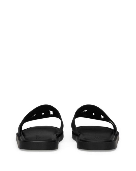 Dolce & Gabbana Black Dg Logo Pool Slides