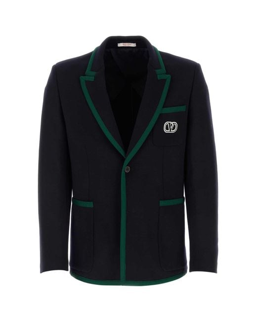 Valentino Garavani Black Midnight Stretch Cotton Blend Blazer for men