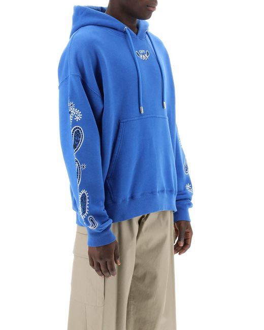Off-White c/o Virgil Abloh Kapuzen -Sweatshirt mit Pfeilband in Blue für Herren
