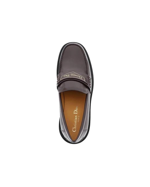 Dior Brown Leather Loafers