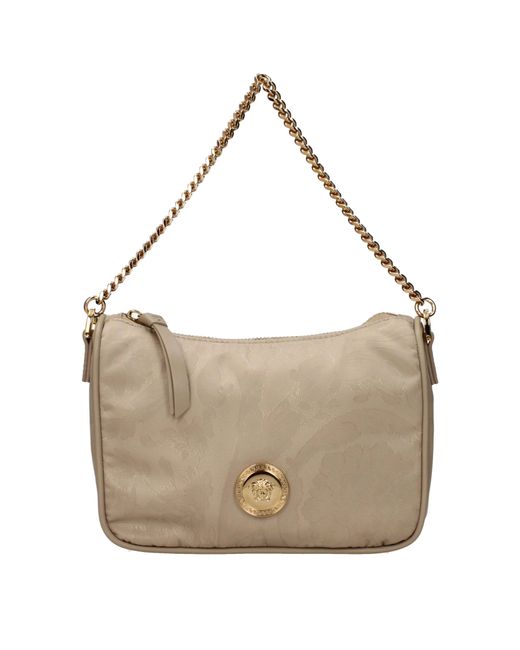 Versace Gray Hobo Handbag/Sand Fabric