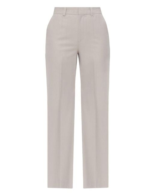 Victoria Beckham Gray Tailored Trousers With Front Fastening