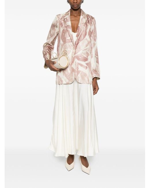 Alysi Pink Printed Single-Breasted Jacket