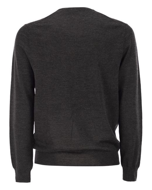 Polo Ralph Lauren Black Slim-Fit Washable Wool Crew Neck Jumper for men