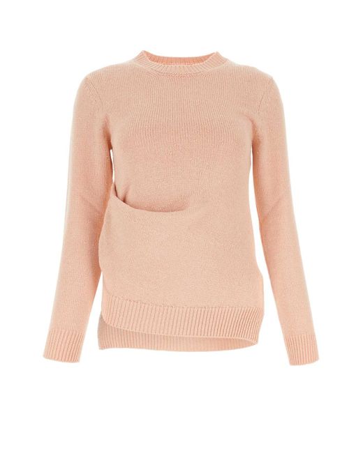 Jil Sander Pink Light Cotton Blend Sweater