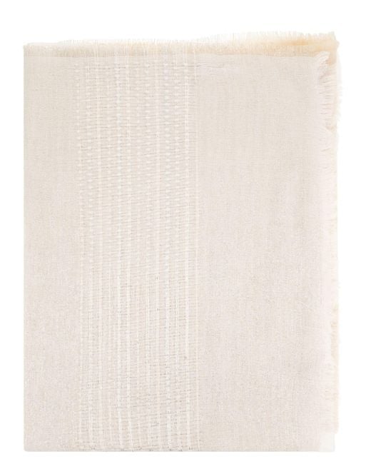 Peserico White Lightweight Modal-Blend Stole With Subtle Luminous Texture
