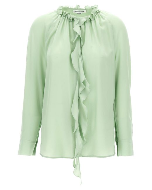 Victoria Beckham 'ruche' Blouse in het Green