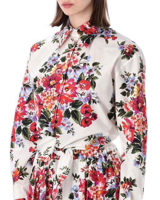 Dolce & Gabbana White Floral Print T-Shirt For