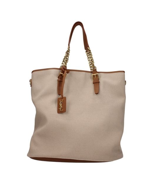 Saint Laurent Natural Umhängetaschen Frauen Stoff Beige/Ziegelstein