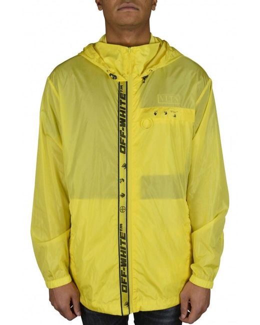 Off-White c/o Virgil Abloh Yellow Windbreaker With Iconic Logo Accents
