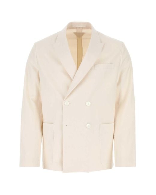 Prada White Ivory Cotton Blazer for men