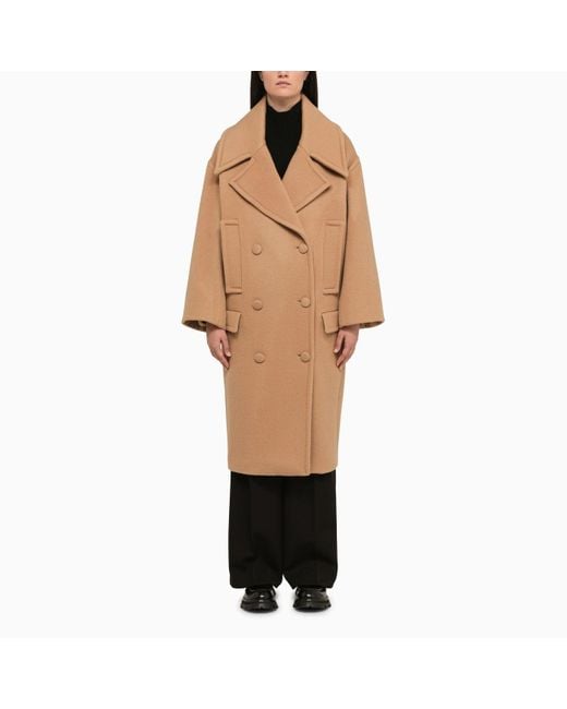 Margaux Lonnberg Natural Carmen Camel Double Breasted Maxi Coat