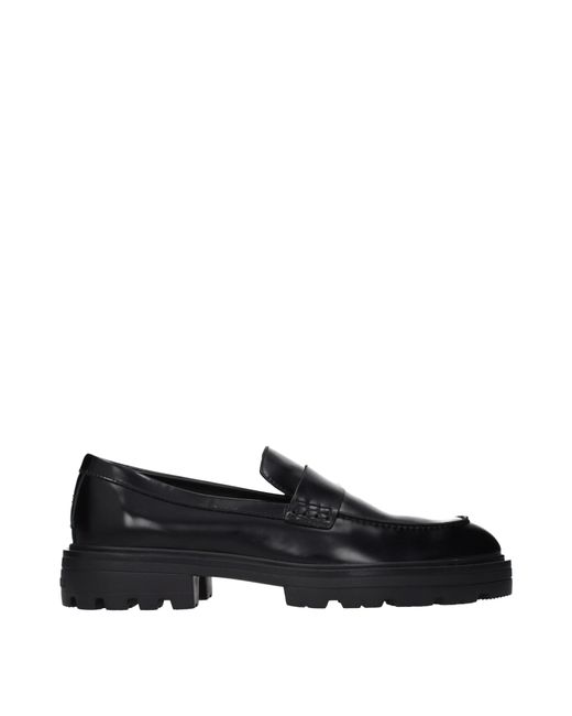 Hogan Black Loafers Leather