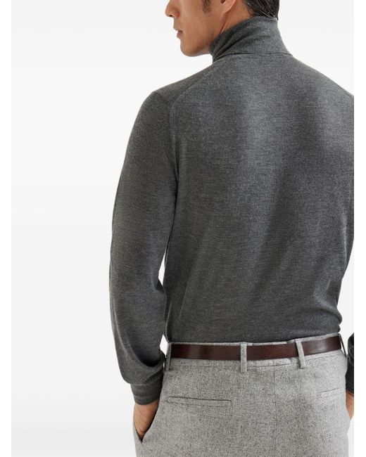 Brunello Cucinelli Top Met Col in het Gray voor heren