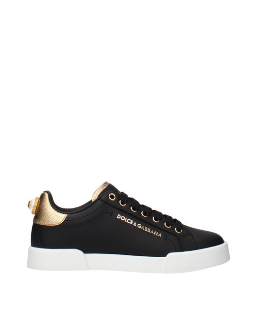 Dolce & Gabbana Black Dolce&Gabbana Portofino Sneakers/ Leather