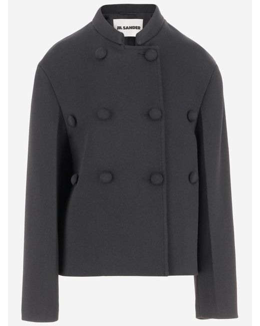 Jil Sander Black Übergroße Wollblazer