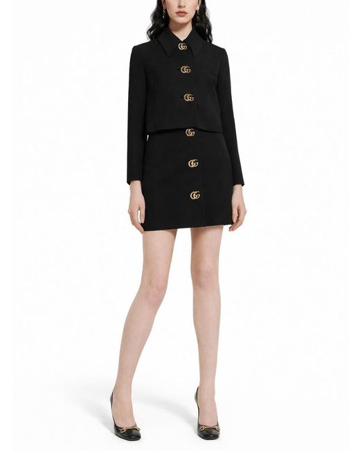 Gucci Black Miniskirt With Buttons