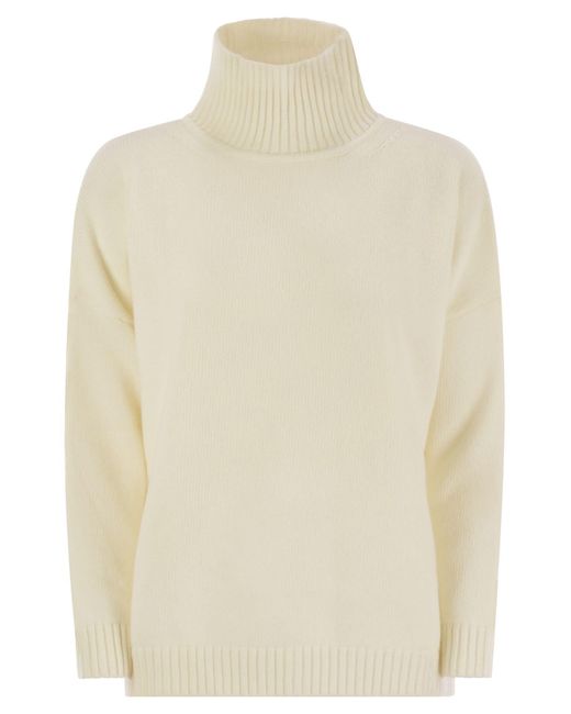 Weekend by Maxmara White Borgia Wool Turtleneck Sweater