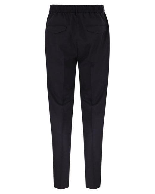 Peserico Blue Virgin Wool Trousers for men