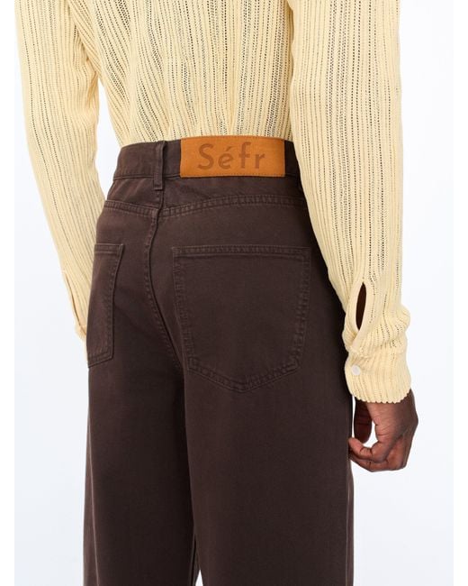 Séfr Brown Wide Cut Jeans for men