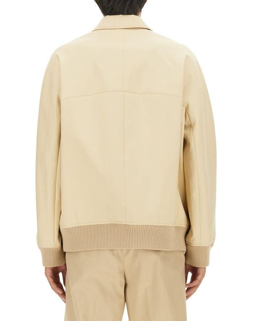 Lanvin Natural Button-Up Oversized Jacket With Design