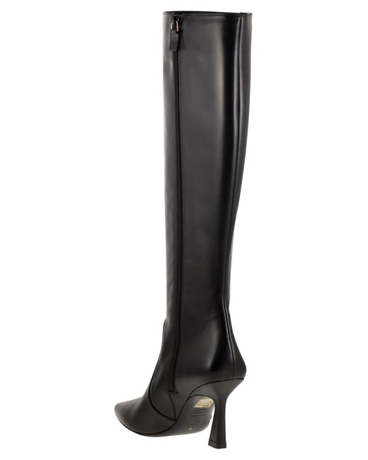Stuart Weitzman Black Vinnie Lederstiefel