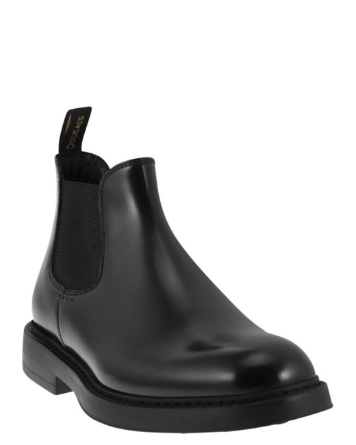 Doucal's Black Chelsea Leather Ankle Boot