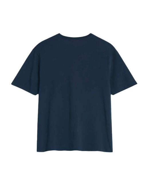 Camiseta de algodón con cabeza de zorro de Maison Kitsune Maison Kitsuné de color Blue