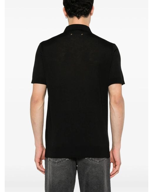 Golden Goose Deluxe Brand Black Golden M's Polo Knit Short Sleeves Merino Wool
