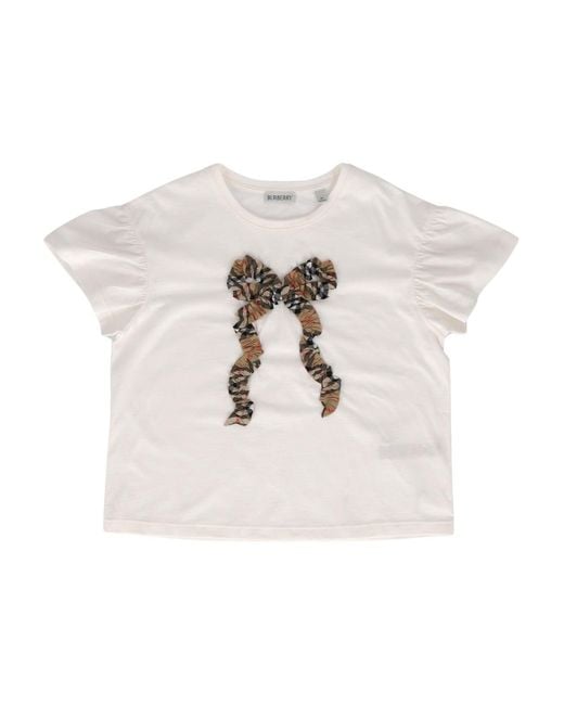 Burberry White Kid Girl T Shirts