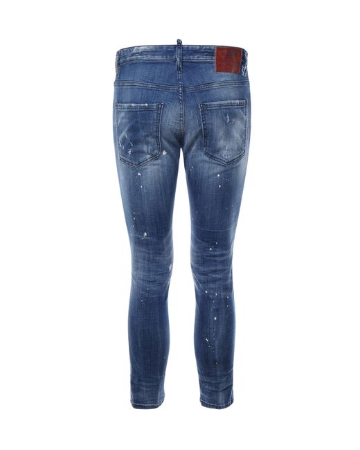 DSquared² Skater Verland Effect Slim Fit Blue Jeans voor heren