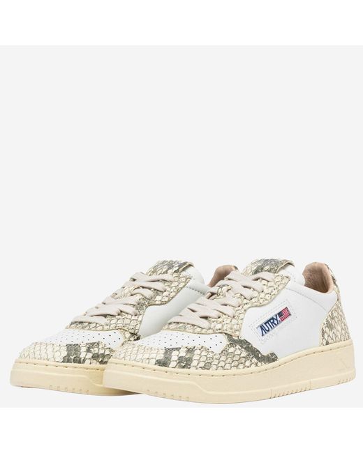 Autry White Animal Print Leather Sneakers